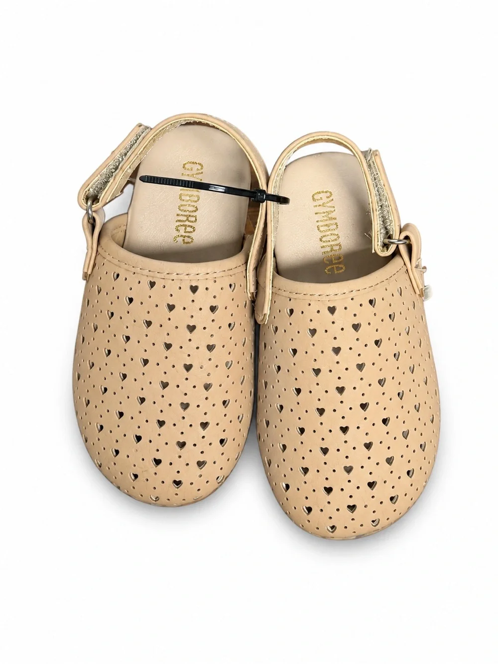 Gymboree Tan Heart Perforated Slingback Kids Shoes